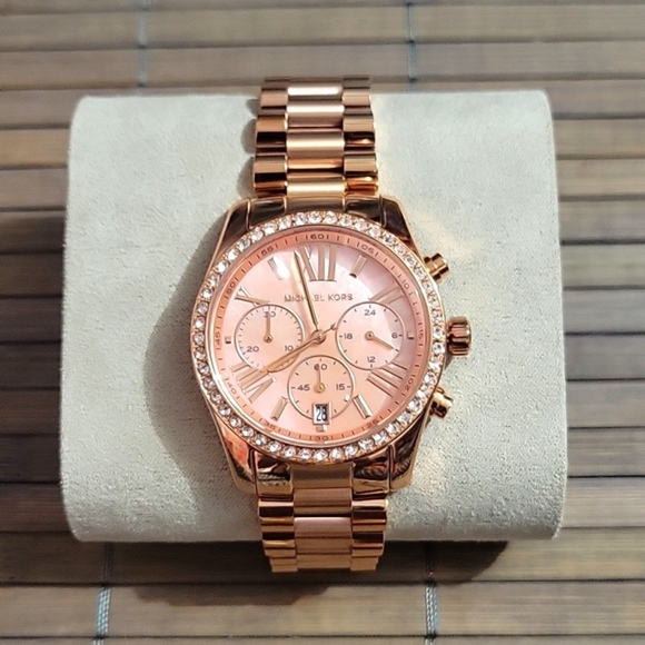 Michael Kors Lexington Rose Gold-Tone Watch - Picture 2 of 8